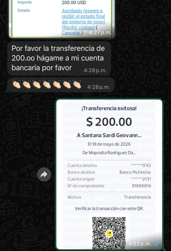 Retiro recibido